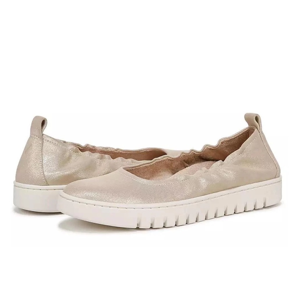 Women's Metallic Champagne Slip-On Ballet Flat